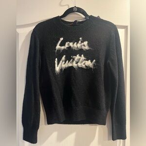 Louis Vuitton Black and White Crew Neck Sweater